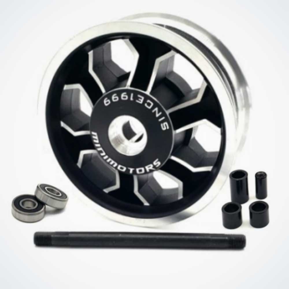 Front wheel with shaft and bearings for Dualtron Mini