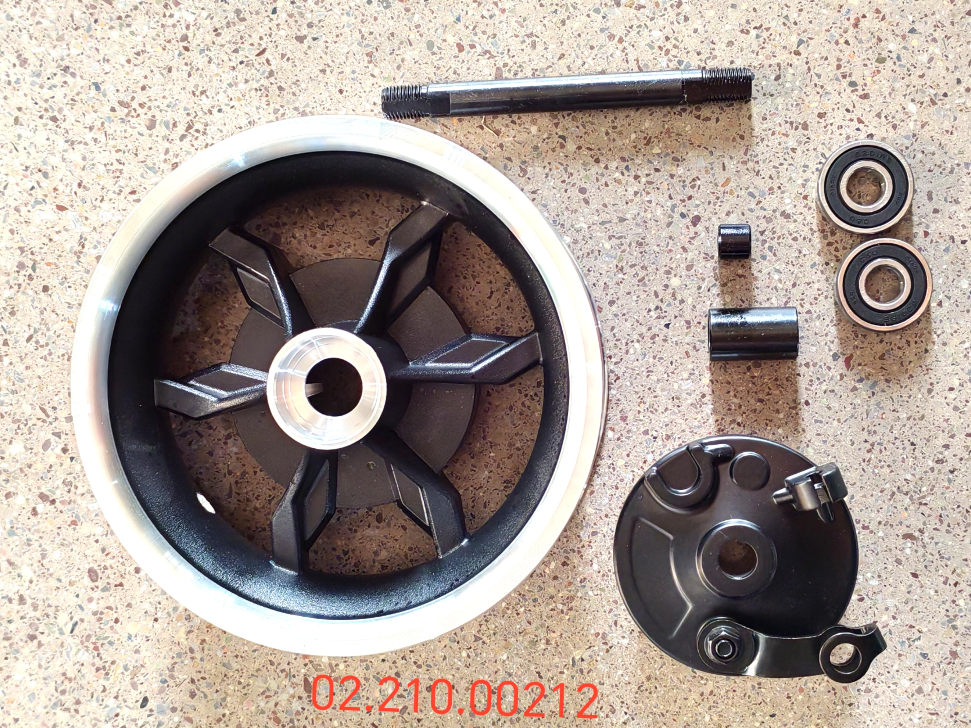 Front Wheel with Shaft and Bearings - Dualtron