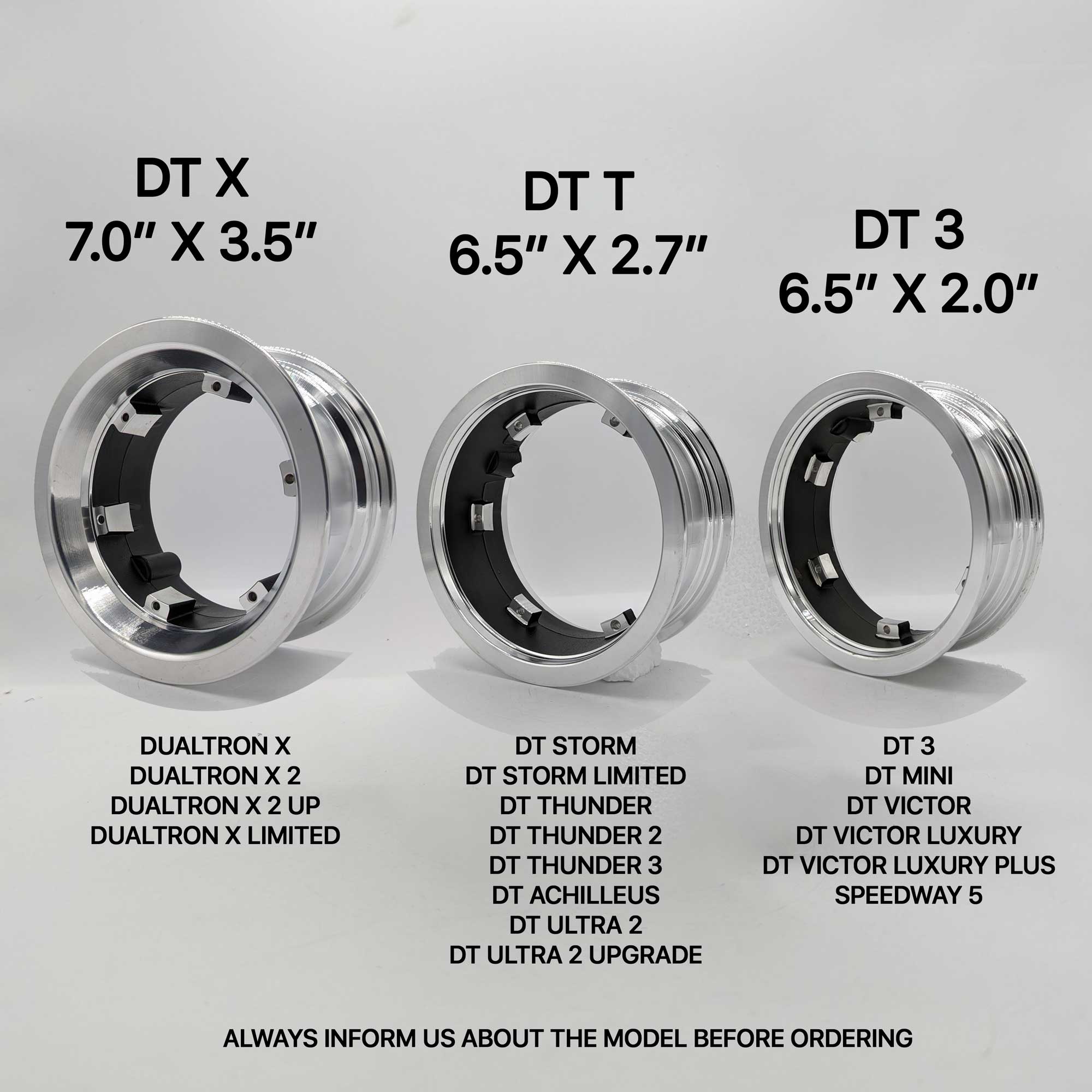 6.50 Inch Tubeless Rim for Dualtron Thunder, 6.5x2.7 Inch