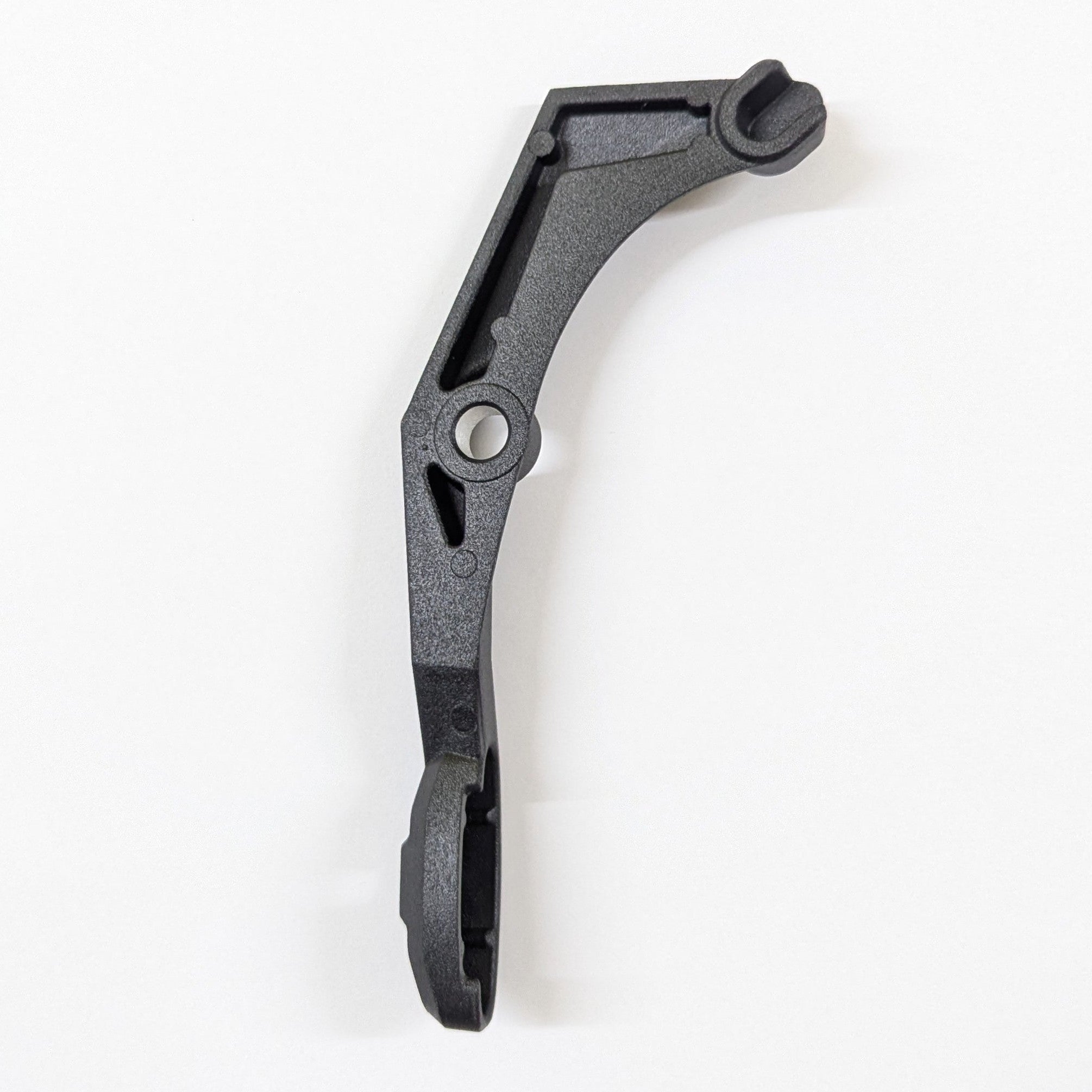 Black metal lever on a white background