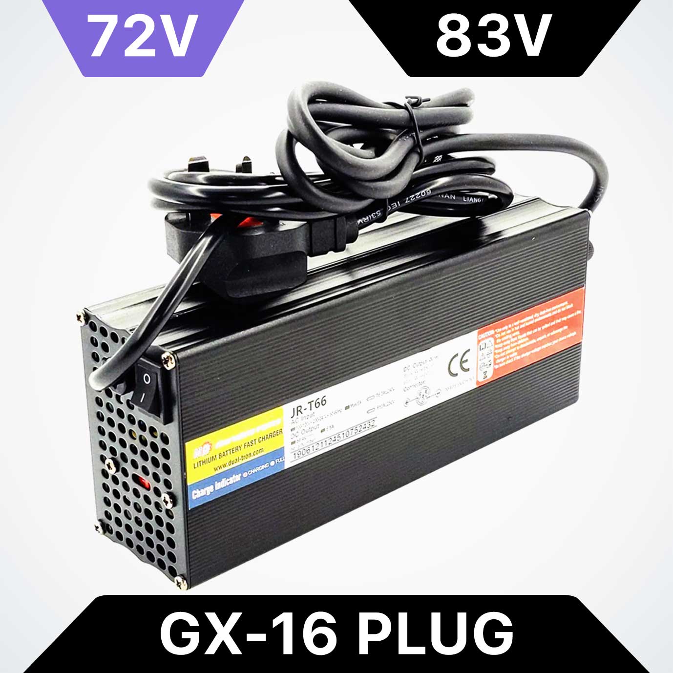 72V 5A Fast Charger for Dualtron, 83V Max, GX16 Plug