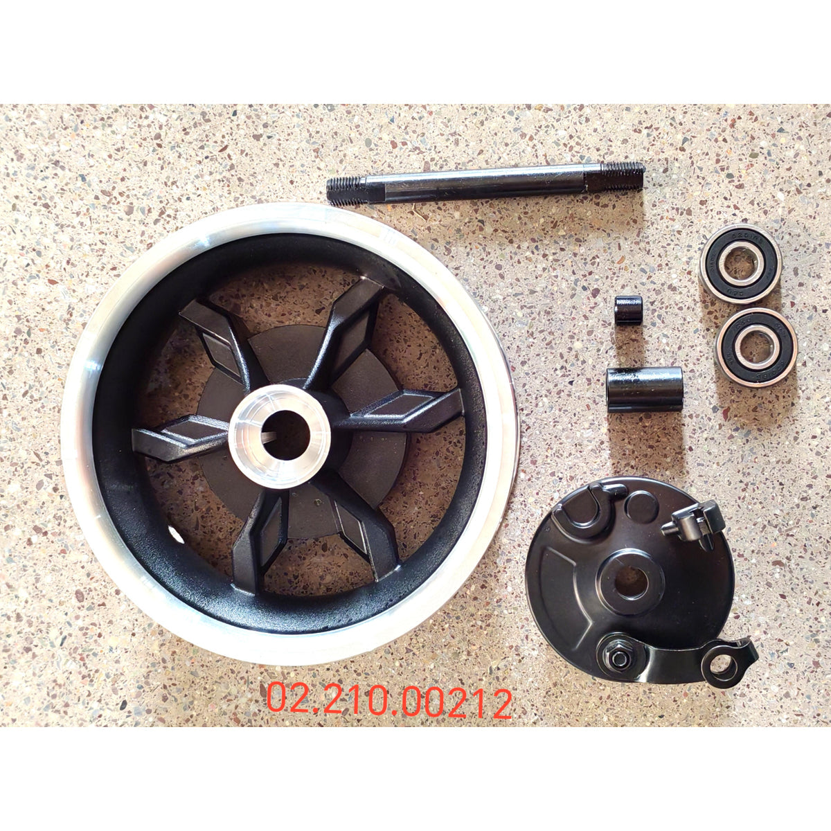 Front Wheel with Shaft and Bearings - Dualtron | 02.210.00212
