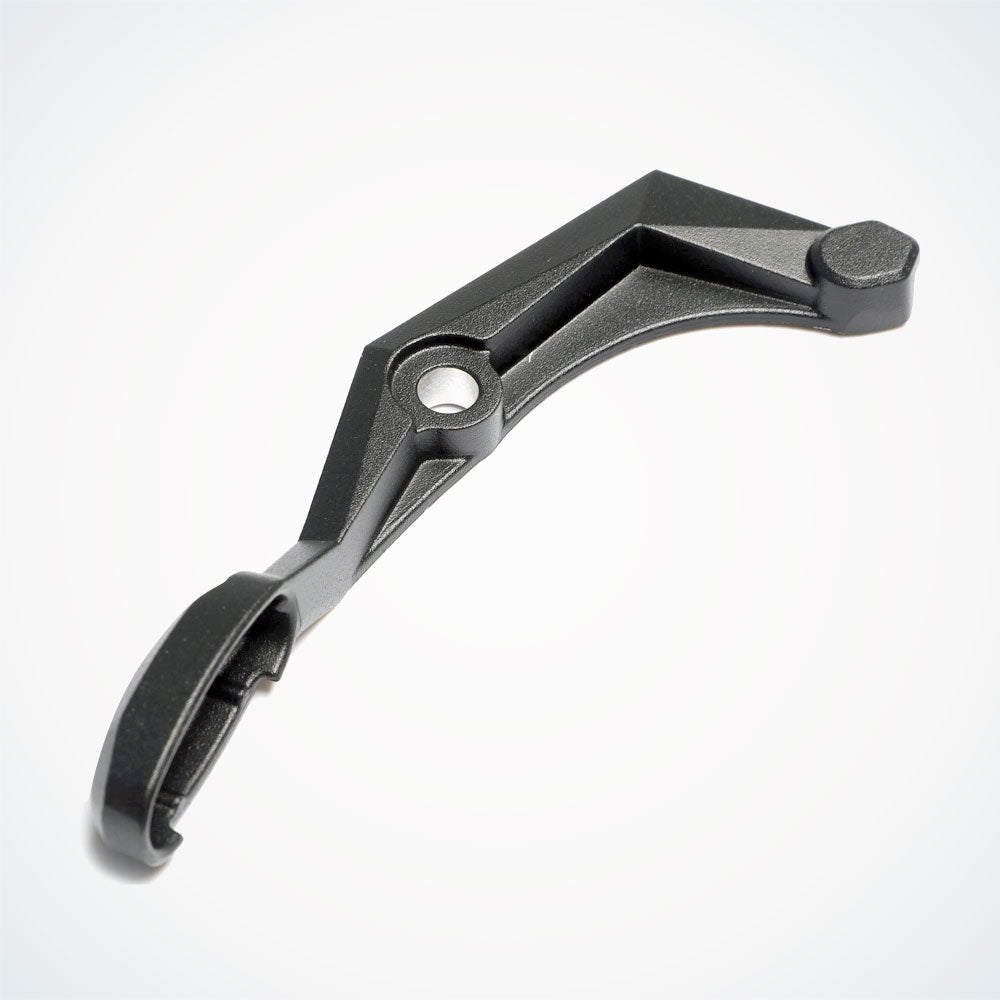 Metallic bracket Right brake arm for Dualtron Sonic Nano (Model N). Black alloy part for rear caliper assembly. Durable, exact fit. Only for Sonic Nano Model N scooters.
