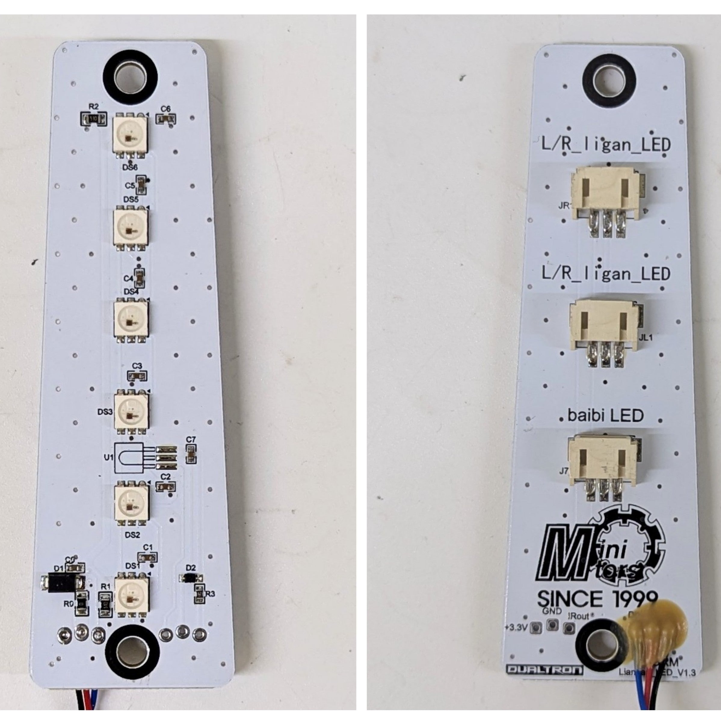 Two views of a LED circuit board RGB Light Controller Lianban 1.3 - Dualtron