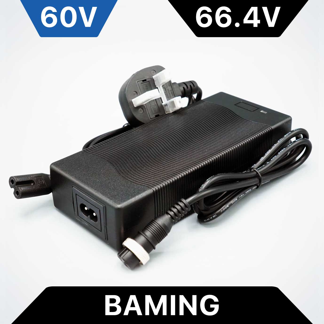 60V 1.75A Slow Charger for Dualtron, 66.4V Max, Baming Plug