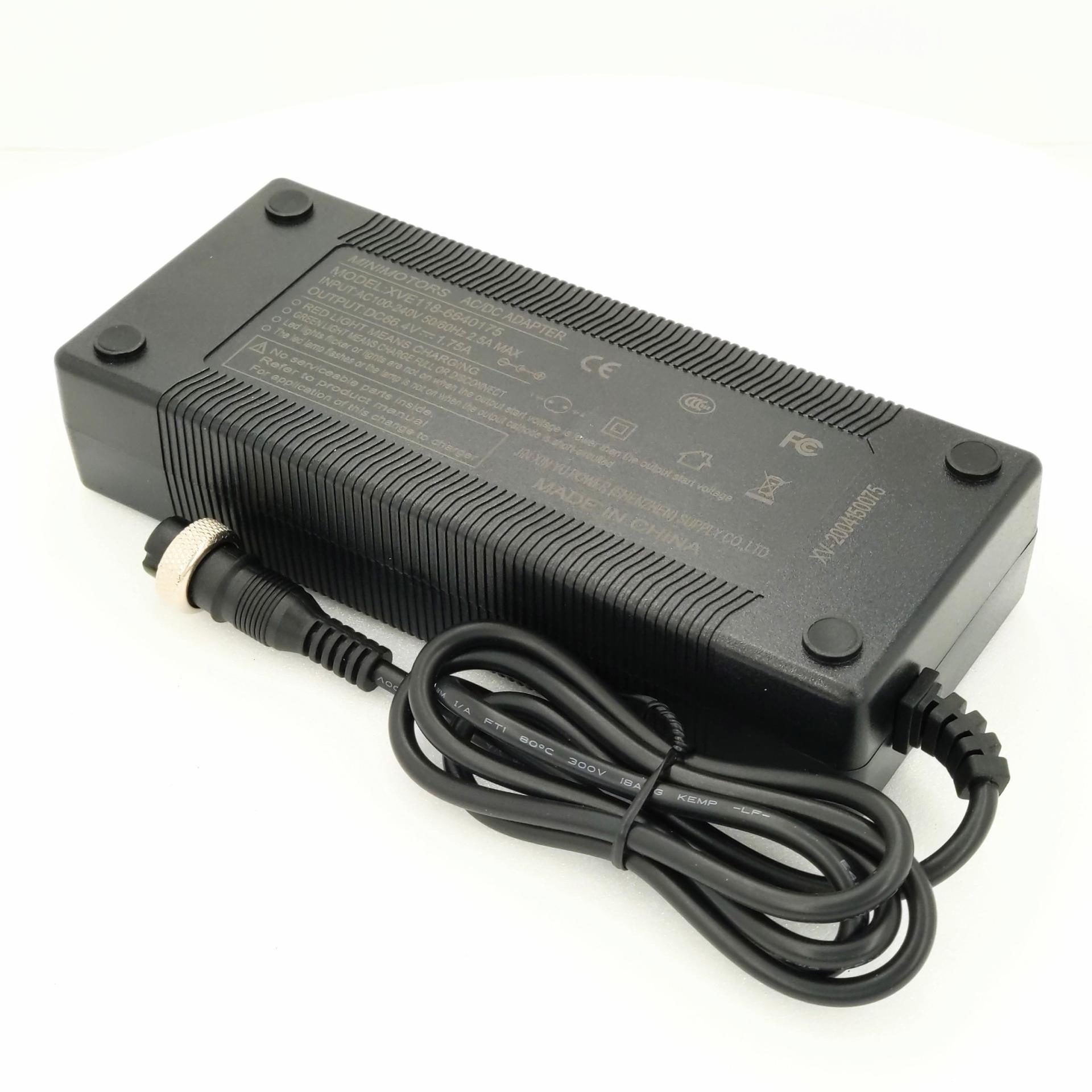 60V 1.75A Slow Charger for Dualtron X, 66.4V Max, 2 Pin